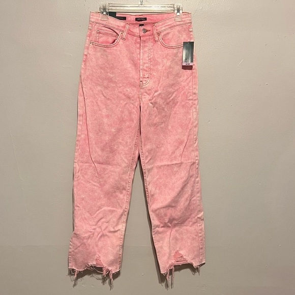 NWT Wild Fable Highest Rise Straight Leg Button Fly Pink Jeans Sz 8 - Picture 4 of 8